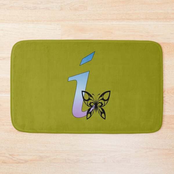 Item preview, Butterfly Silhouette on Monogram Lower Case i Gradient Blue Purple designed and sold by AliCatOriginals.