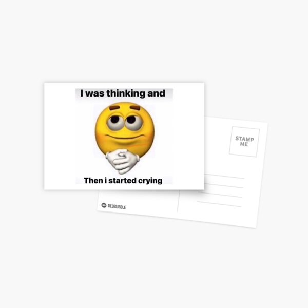 Emoji Meme Thinking Sticker for Sale by beccaamac