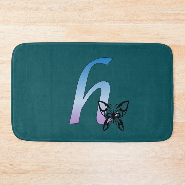 Item preview, Butterfly Silhouette on Monogram Lower Case h Gradient Blue Purple designed and sold by AliCatOriginals.