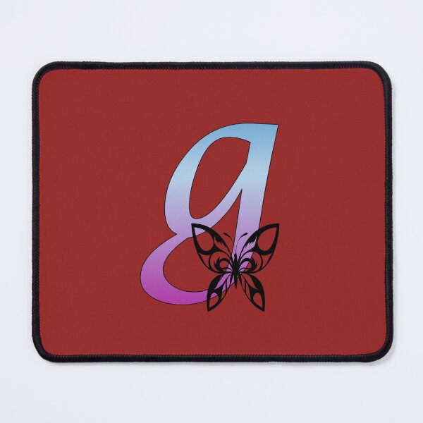 Item preview, Butterfly Silhouette on Monogram Lower Case g Gradient Blue Purple designed and sold by AliCatOriginals.