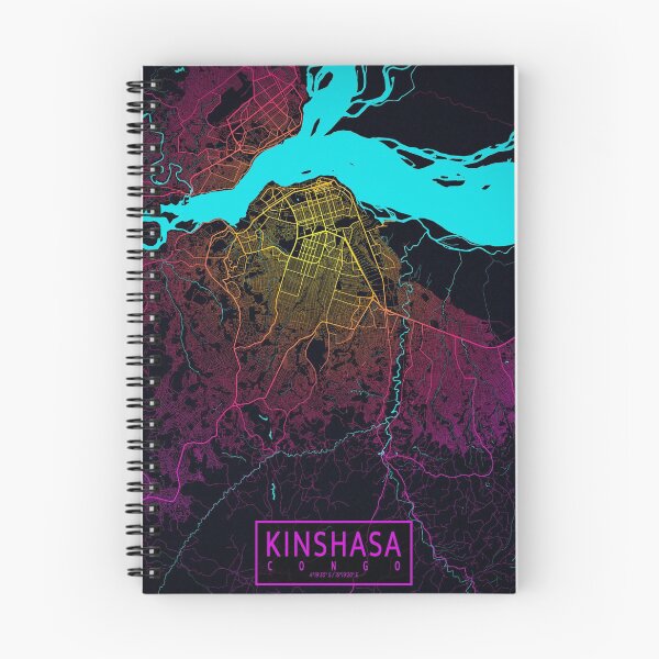 Item preview, Kinshasa City Map of Congo - Neon designed and sold by deMAP.