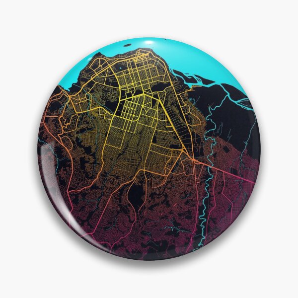 Item preview, Kinshasa City Map of Congo - Neon designed and sold by deMAP.