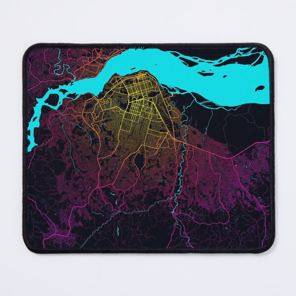 Item preview, Kinshasa City Map of Congo - Neon designed and sold by deMAP.