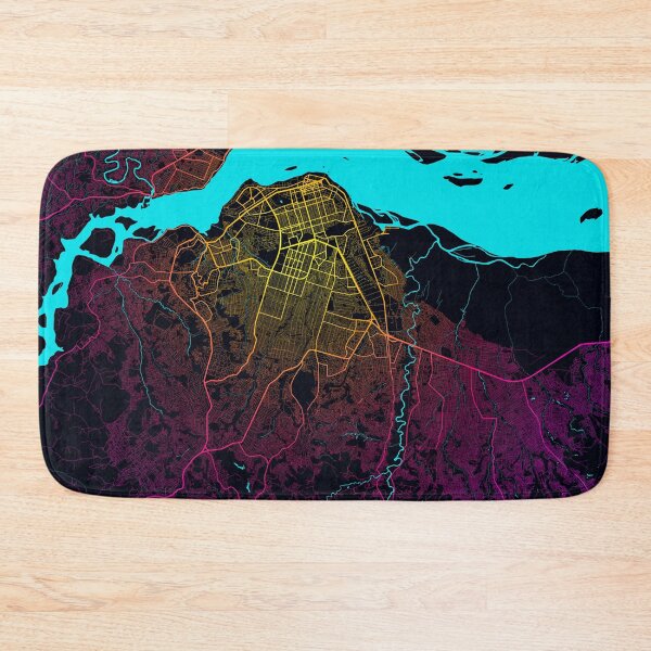Item preview, Kinshasa City Map of Congo - Neon designed and sold by deMAP.