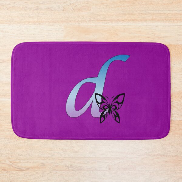 Item preview, Butterfly Silhouette on Monogram Lower Case d Gradient Blue Purple designed and sold by AliCatOriginals.