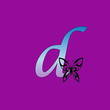 Butterfly Silhouette on Monogram Letter G Gradient Blue Purple