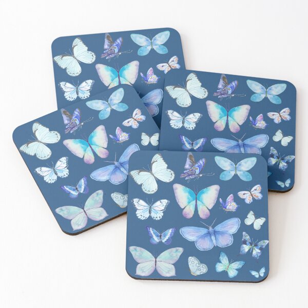 Item preview, Set of Blue Watercolor Butterflies designed and sold by MiaDelelai.