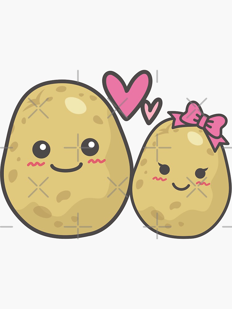 Best Spuds Cute Kawaii Potato Couple Sticker For Sale By Agoldenemerald Redbubble