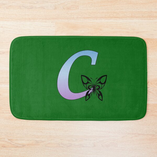 Item preview, Butterfly Silhouette on Monogram Lower Case c Gradient Blue Purple designed and sold by AliCatOriginals.