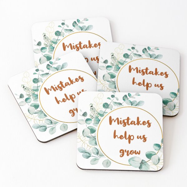 Item preview, Mistakes help us grow aesthetic brown typography with winter green leaves detail designed and sold by Deegital18.
