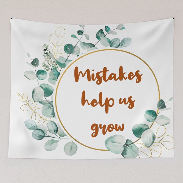 Item preview, Mistakes help us grow aesthetic brown typography with winter green leaves detail designed and sold by Deegital18.