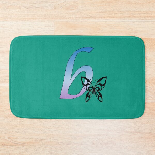 Item preview, Butterfly Silhouette on Monogram Lower Case b Gradient Blue Purple designed and sold by AliCatOriginals.