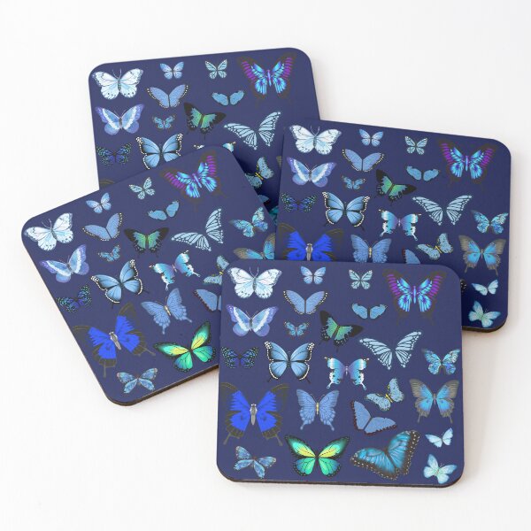Item preview, A Large Set of Blue Watercolor Butterflies designed and sold by MiaDelelai.