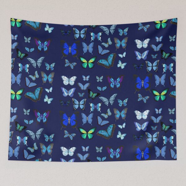 Item preview, A Large Set of Blue Watercolor Butterflies designed and sold by MiaDelelai.