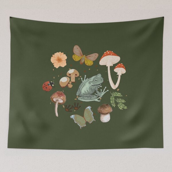 Item preview, Fairycore and Cottagecore Set of Mushrooms, Moths, Frogs, & More designed and sold by MiaDelelai.