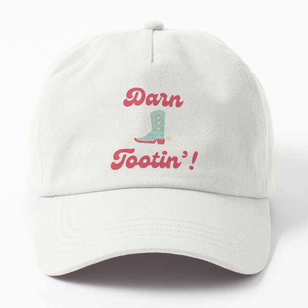 Darn Tootin Cowboy Boot Pastel Typography Dad Hat