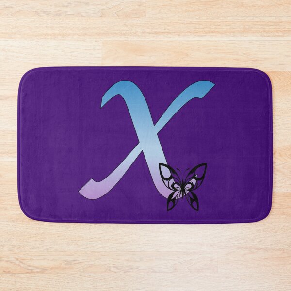 Item preview, Butterfly Silhouette on Monogram Letter X Gradient Blue Purple designed and sold by AliCatOriginals.
