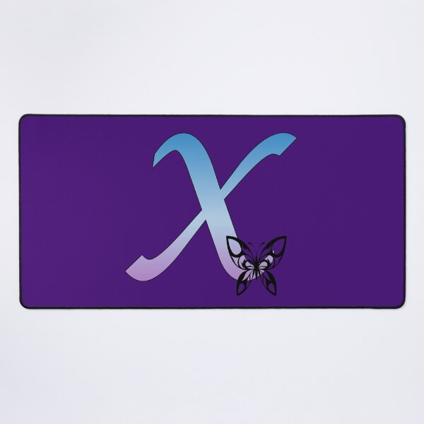 Item preview, Butterfly Silhouette on Monogram Letter X Gradient Blue Purple designed and sold by AliCatOriginals.