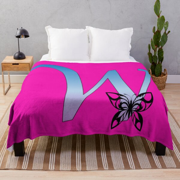 Item preview, Butterfly Silhouette on Monogram Letter W Gradient Blue Purple designed and sold by AliCatOriginals.