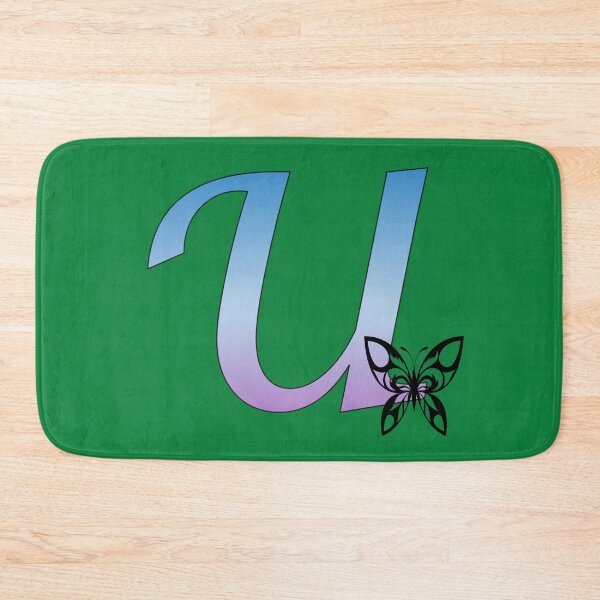 Item preview, Butterfly Silhouette on Monogram Letter U Gradient Blue Purple designed and sold by AliCatOriginals.