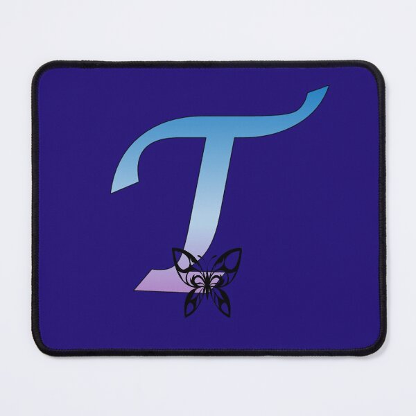 Item preview, Butterfly Silhouette on Monogram Letter T Gradient Blue Purple designed and sold by AliCatOriginals.
