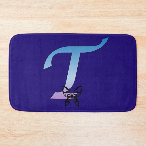 Item preview, Butterfly Silhouette on Monogram Letter T Gradient Blue Purple designed and sold by AliCatOriginals.