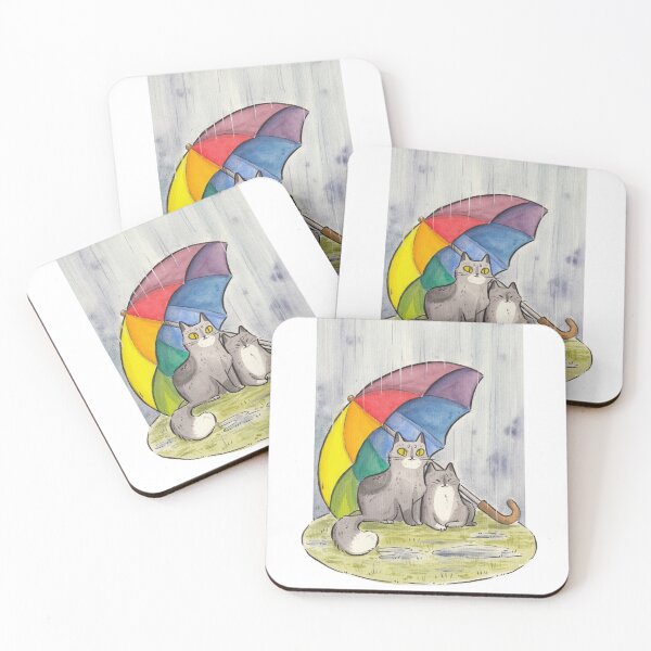 Item preview, Rainbow Umbrella and Kitties  designed and sold by kattvalk.