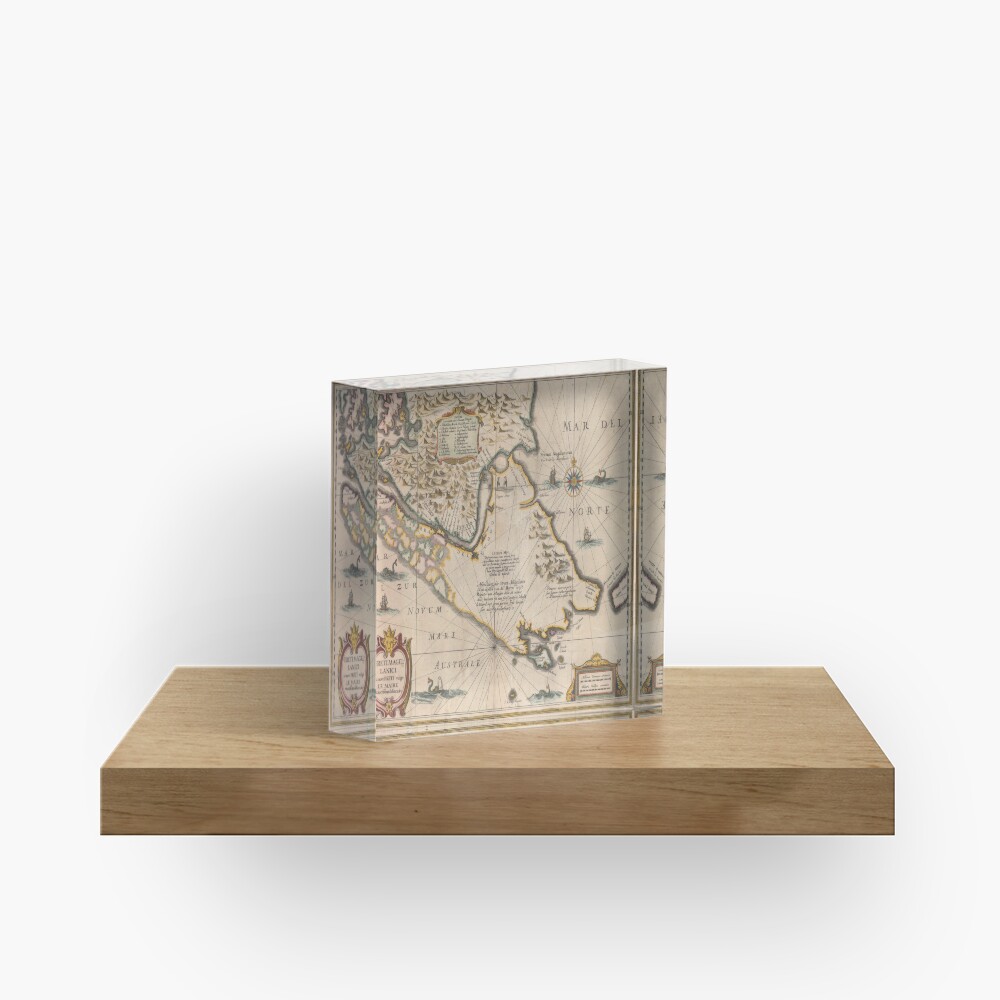 Old map 4 Acrylic Block