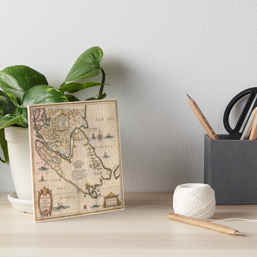 Old map 4 Art Board Print