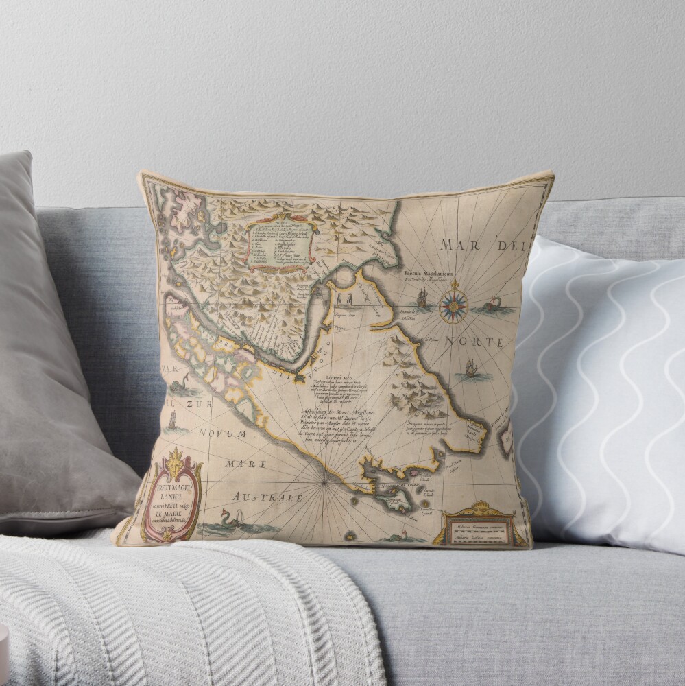 Old map 4 Throw Pillow