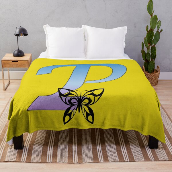 Item preview, Butterfly Silhouette on Monogram Letter P Gradient Blue Purple designed and sold by AliCatOriginals.