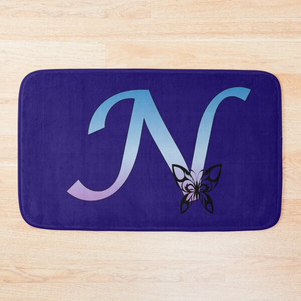 Item preview, Butterfly Silhouette on Monogram Letter N Gradient Blue Purple designed and sold by AliCatOriginals.