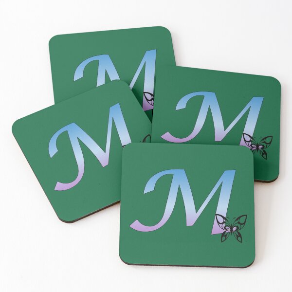 Item preview, Butterfly Silhouette on Monogram Letter M Gradient Blue Purple designed and sold by AliCatOriginals.