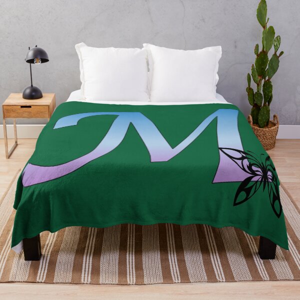 Item preview, Butterfly Silhouette on Monogram Letter M Gradient Blue Purple designed and sold by AliCatOriginals.