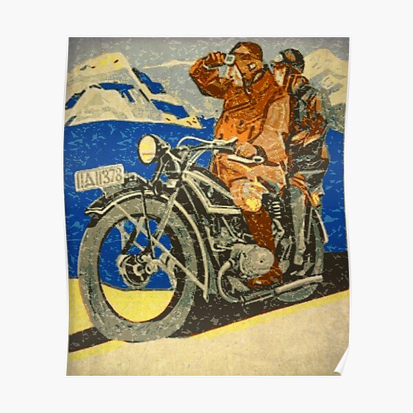MOTORRAD IN DEN BERGEN Poster
