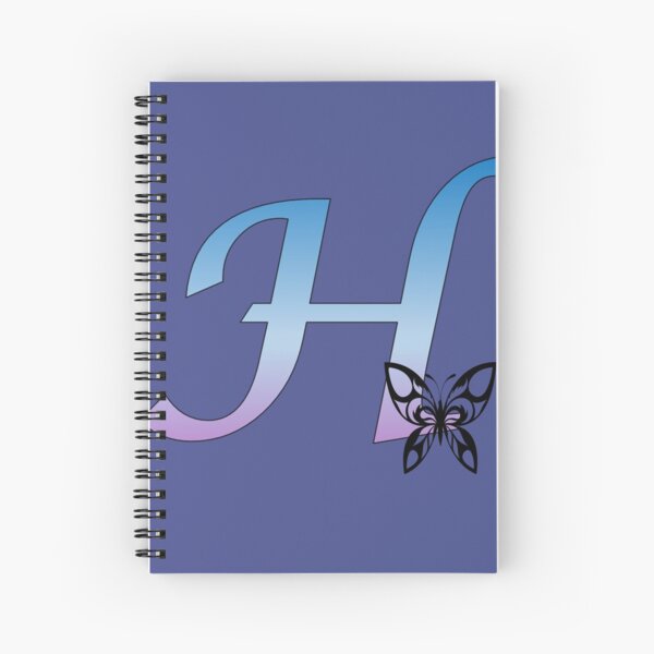 Item preview, Butterfly Silhouette on Monogram Letter H Gradient Blue Purple designed and sold by AliCatOriginals.