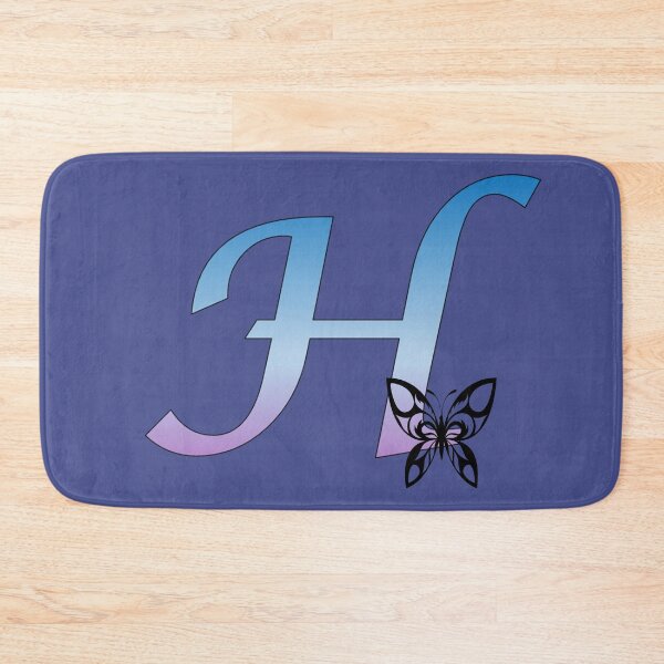 Item preview, Butterfly Silhouette on Monogram Letter H Gradient Blue Purple designed and sold by AliCatOriginals.