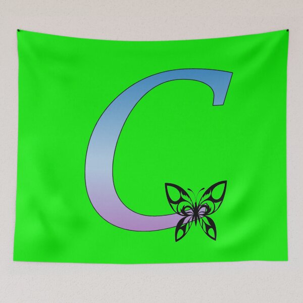 Item preview, Butterfly Silhouette on Monogram Letter C Gradient Blue Purple designed and sold by AliCatOriginals.