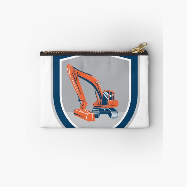 Artikelvorschau, Mechanical Digger Excavator Retro Shield entworfen und verkauft von patrimonio.