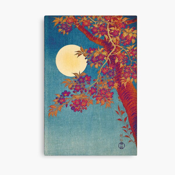 Ohara Koson, Modern Blossoming Cherry on a Moonlit Night (1932) palate swap Canvas Print