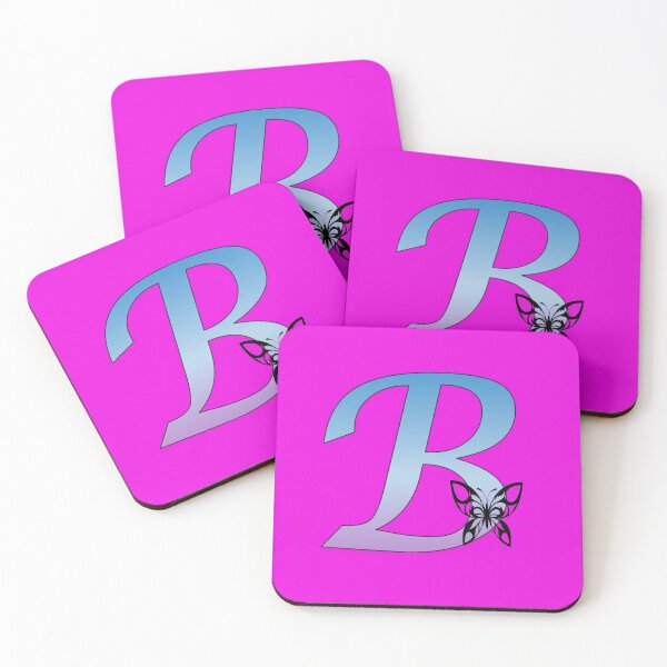 Item preview, Butterfly Silhouette on Monogram Letter B Gradient Blue Purple designed and sold by AliCatOriginals.