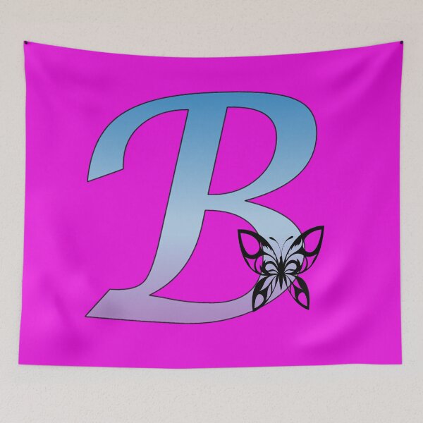 Item preview, Butterfly Silhouette on Monogram Letter B Gradient Blue Purple designed and sold by AliCatOriginals.