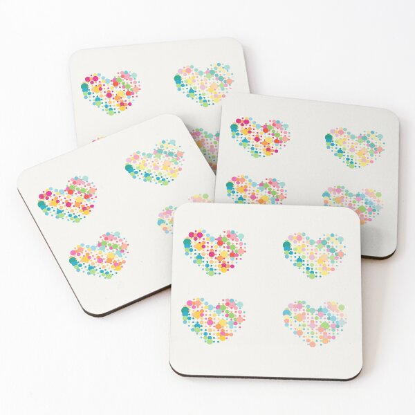 Item preview, 4 Hearts in pastel neon colours designed and sold by greatnorris.