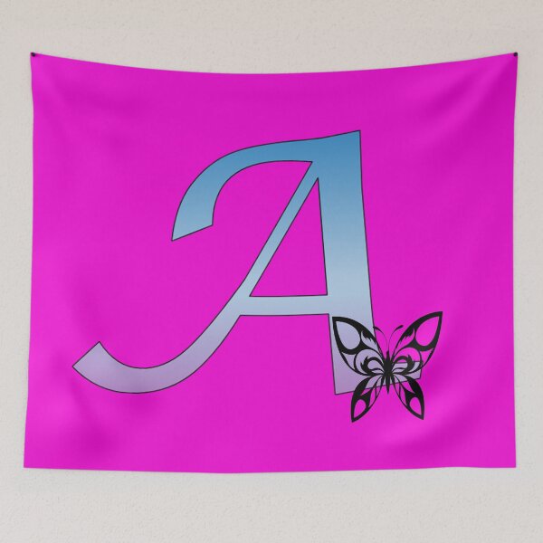 Item preview, Butterfly Silhouette on Monogram Letter A Gradient Blue Purple designed and sold by AliCatOriginals.