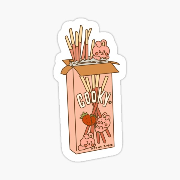 Baby Cooky Pocky Cute Pink Sticker Sticker