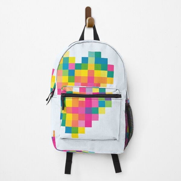 Artikelvorschau, 4 Herzen im neonfarbenen Pastellpixel-Design - Valentinstag - rosa - gelb - orange - blau - grün entworfen und verkauft von greatnorris.