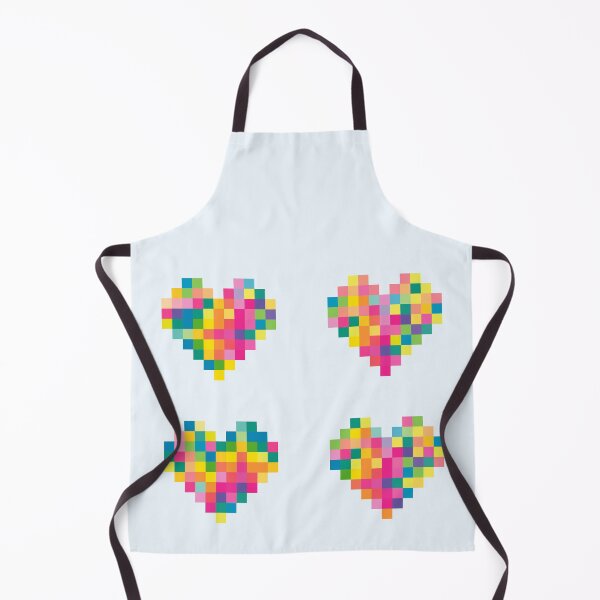 Artikelvorschau, 4 Herzen im neonfarbenen Pastellpixel-Design - Valentinstag - rosa - gelb - orange - blau - grün entworfen und verkauft von greatnorris.