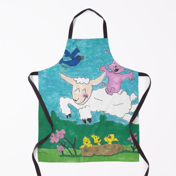 Item preview, Rabbit Riding a Jumping Lamb Over a Nest of Baby Birds, Lullaby designed and sold by AliCatOriginals.