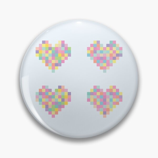 Artikelvorschau, 4 Herzen in einem neonfarbenen Pastellfarben-Pixel-Design - Valentinstag - Pink - Gelb - Orange - Blau entworfen und verkauft von greatnorris.