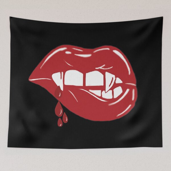 Item preview, Vampire Red Lips Dripping Blood designed and sold by Swigalicious.